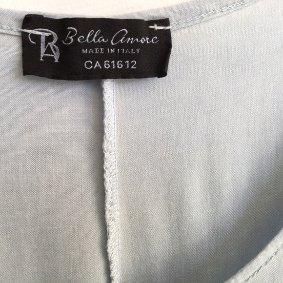 Bella Amore Tunic Top Blue Med Made In Italy Light Viscose Lagen look - Picture 10 of 12